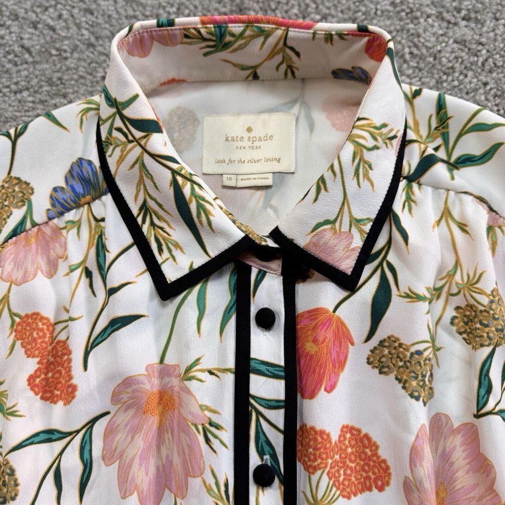 kate spade White Floral Midi Dress with Pink, Green and Orange Accents